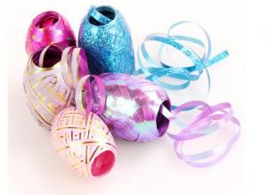 China Colorful And Fashionable Indoor Decoration Christmas Ribbon Egg with PP gold line on sale