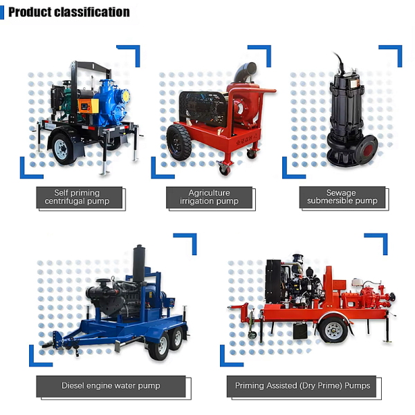 Mobile Water Pump Easy To Move Dry Priming Pump 6 Inches Diesel Water Pumps For Irrigation