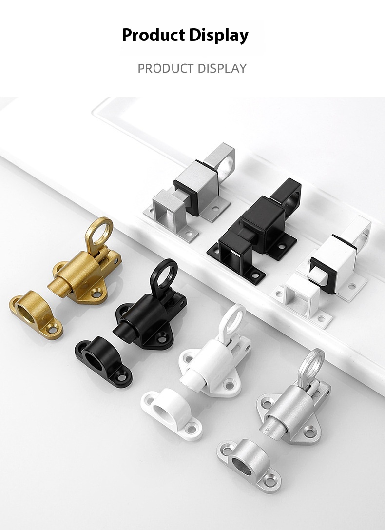 Modern Design Automatic Self-Closing Sliding Door Bolt Solid Stainless Steel Aircraft Latch for Pet Cage Thickened Steel