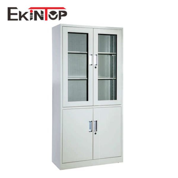 Folding Glass Metal Office File Cabinet Lockable Cupboard Waterproof Odorless