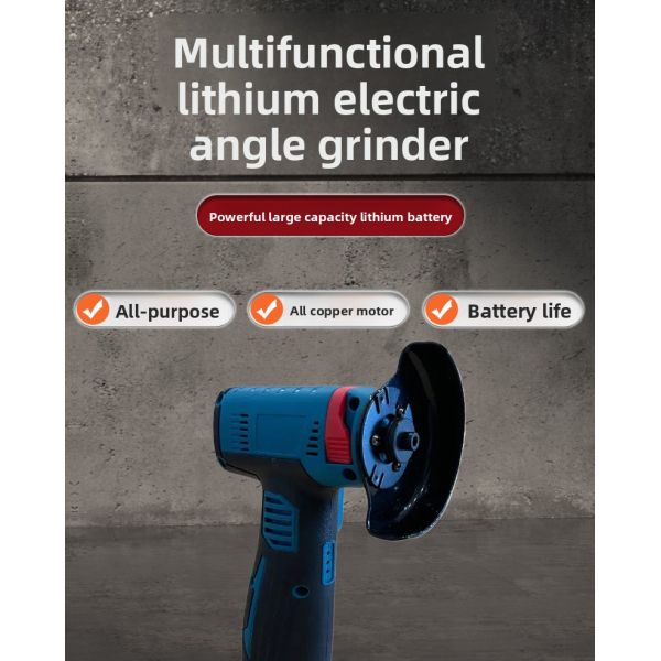 Cisivis 3-Inch Cordless Brushless Angle Grinder 115mm Disc Industrial Grade 2000mAh Battery Powered Cutting & Polishing Tool