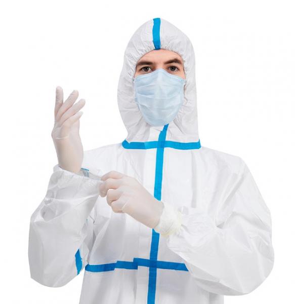 Quality Germ free 95 BFE Disposable Protective Coverall Microporous for sale