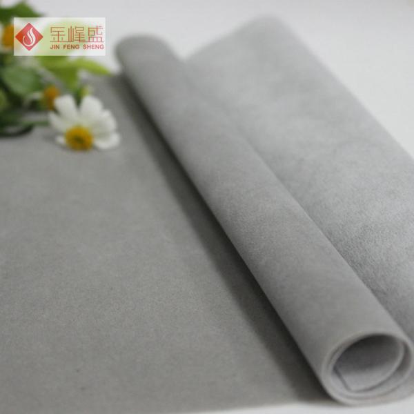 1.5m Knitted Flocking Grey Velvet Upholstery Fabric , Arts And Crafts Style Fabric