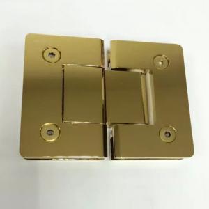 China Gold plated brass glass to glass 180 degree hinge on sale