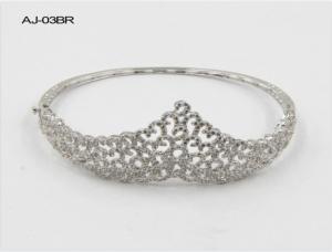 China CZ 925 Sterling Silver Bangles Bracelet Triangle Crown on sale