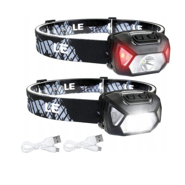 2000 Lumens Waterproof IP65 Motion Sensor LED Headlamp Work Light with Rechargeable Battery
