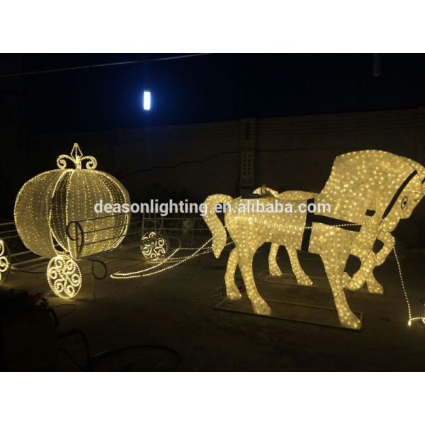 led outdoor christmas decoration horse carriage