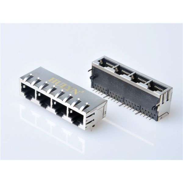 HULYN RJ45Jack, Shielded RJ45 Modular Jack Connector,with LEDs, 1x4Ports,RJ45 connector LED