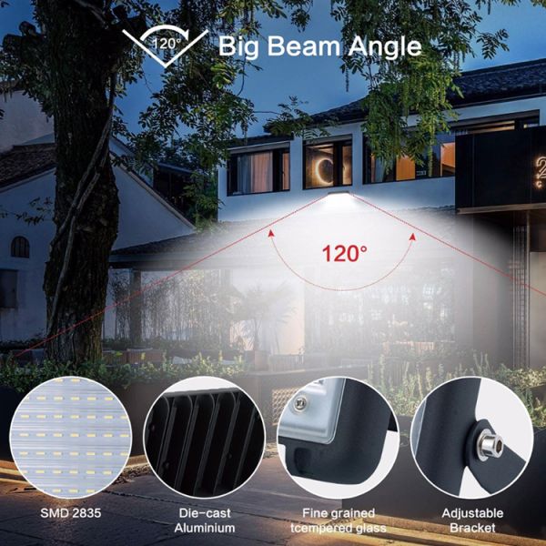 70w Wall Mount Outdoor LED Flood Light SMD5730 4KV Surge Protection