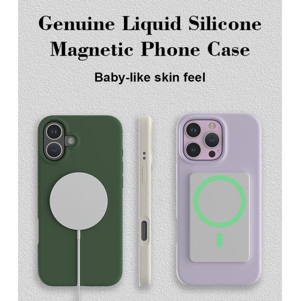 Magnetic Magsafe Liquid Silicone Mobile Phone Case For IPhone 16 15 14 Pro Max