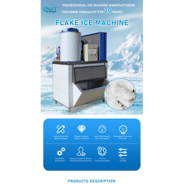 Automatic Seawater Flake Ice Machine 0.5 Ton Industrial Ice Flake Machine For Commercial