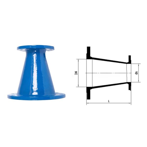Double Flanged Eccentric Taper DI Double Flanged Flat Taper Reducer DN80-DN2000