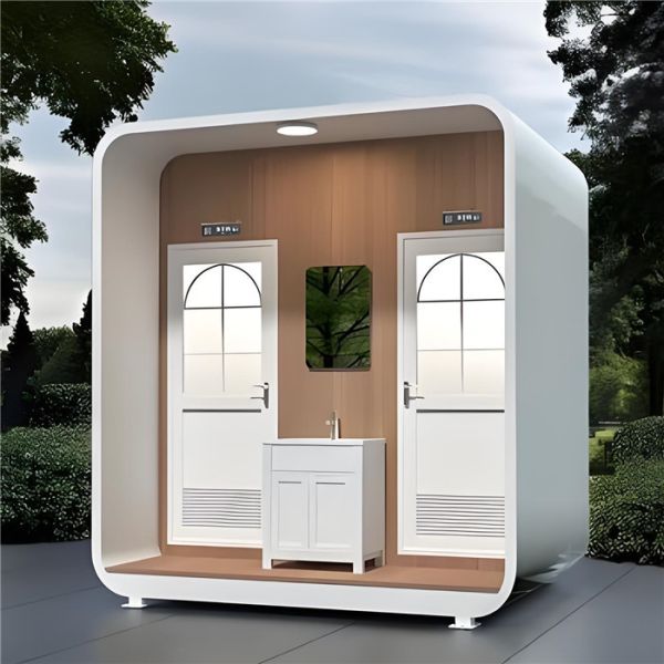Mobile Modular Portable Toilet Container with Robust Steel Components