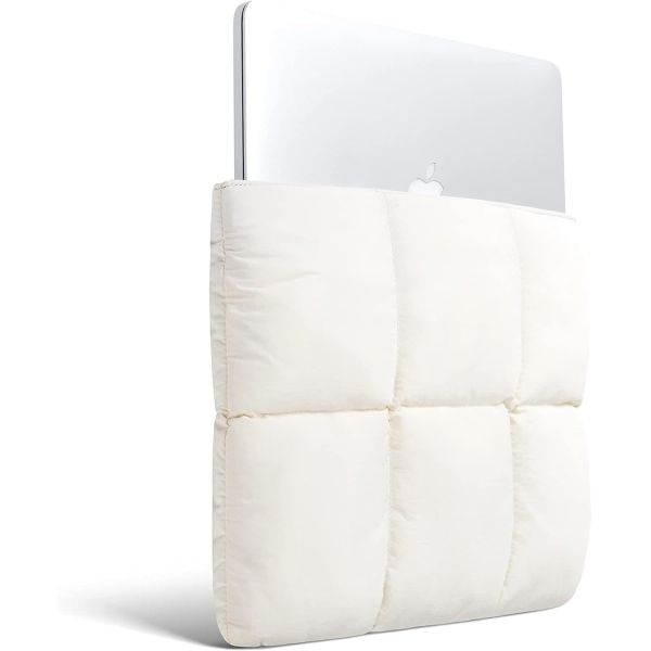 Comfortable puffy laptop sleeve 13 "14", quilted down ladies laptop handbag