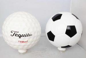 Buy cheap Soccer Ball Tequila Glass Bottle With T Cork Screw Cap Full Coating Gradient Painting product