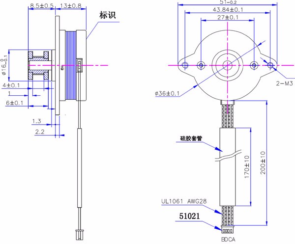 High Torque Hybrid Dc Micro Nema 36 Stepper Motor 0.9 Degree 42mm Dlelectric Strength