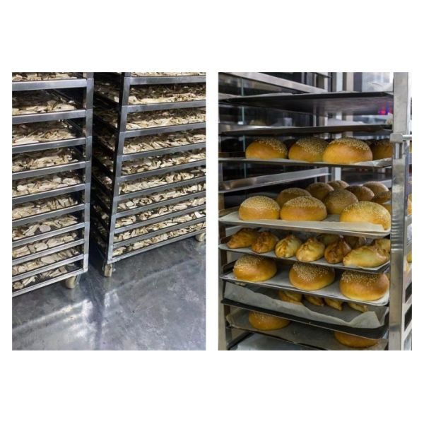 800X600 Commercial Bread Cooling Racks Sleek Design Double Oven Rack