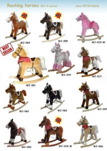 China Plush Rocking Horse With Sound  Moving Mouth and Tail For Children Ride on Playing on sale