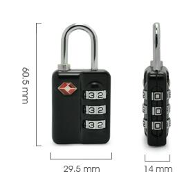 3 Combination TSA Combination Padlock Small Size Easy Operate Color Customized