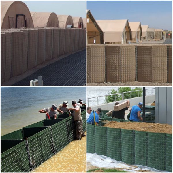 Mil 1 1.37*1.06*10m 3''*3'' Military Sand Wall Hesco Barrier For Bation Q235 Steel Wire Materials