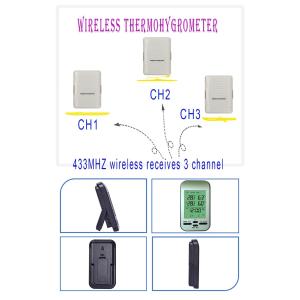 Home Multi-Room LCD Screen Wireless Temperature And Humidity Sensor With Alarm