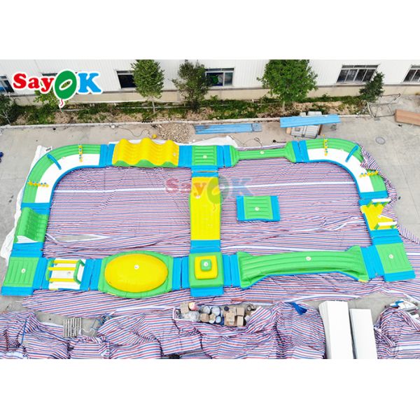 Silk Printing Inflatable Water Obstacle Course For Wake Park