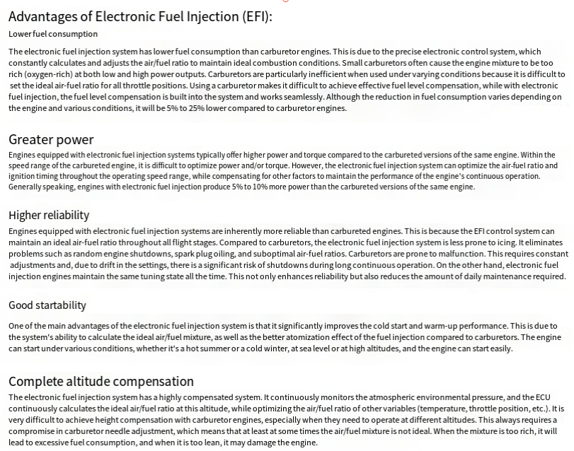 The DA100EFI New Fixed-wing Electronic Fuel Injection Gasoline Engine Unmanned Aerial Vehicle Long-endurance Power System DRONE