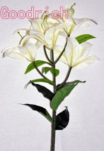 China discount fabric lily with 5 flower heads on sale