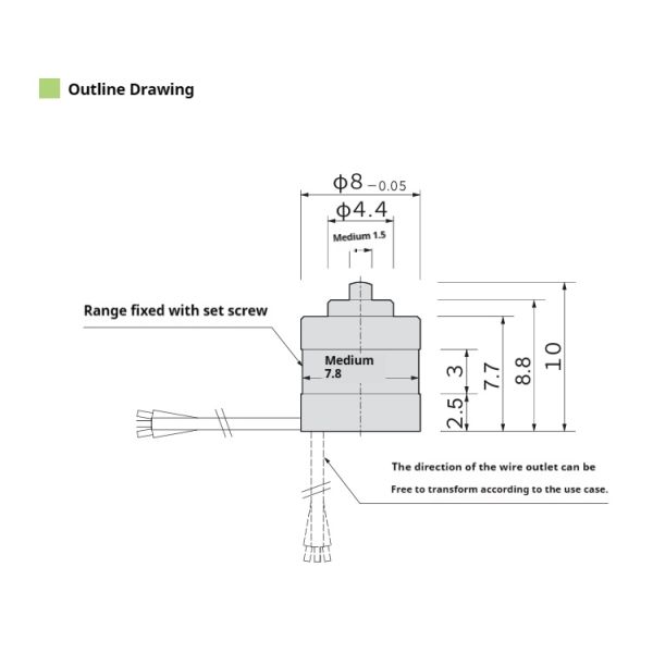 IP65 protection Class DC24V High Precision Contact Sensor ZTSR8 with Static Load 50N for CNC Machine Tool Automation Equipment