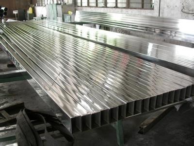 201 Polish Surface Stainless Rectangular Tubing , Industrial Steel Pipe HL Finished