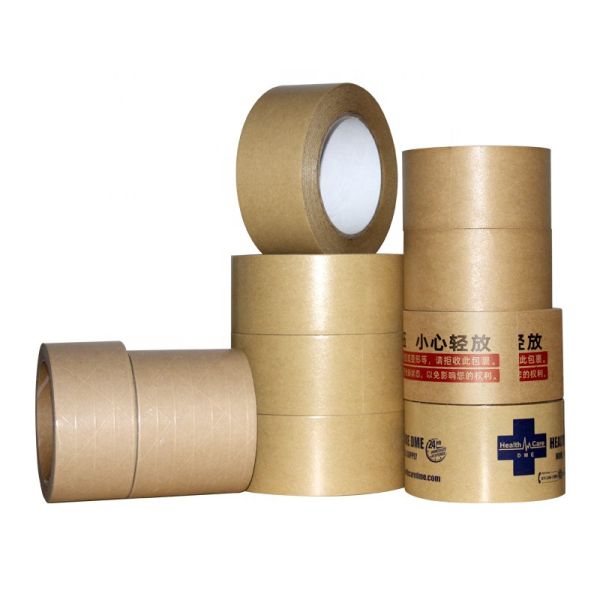 Strong Adhesive Custom Printed Self Adhesive Non Water Activated Reinforced Brown Kraft Paper Packing