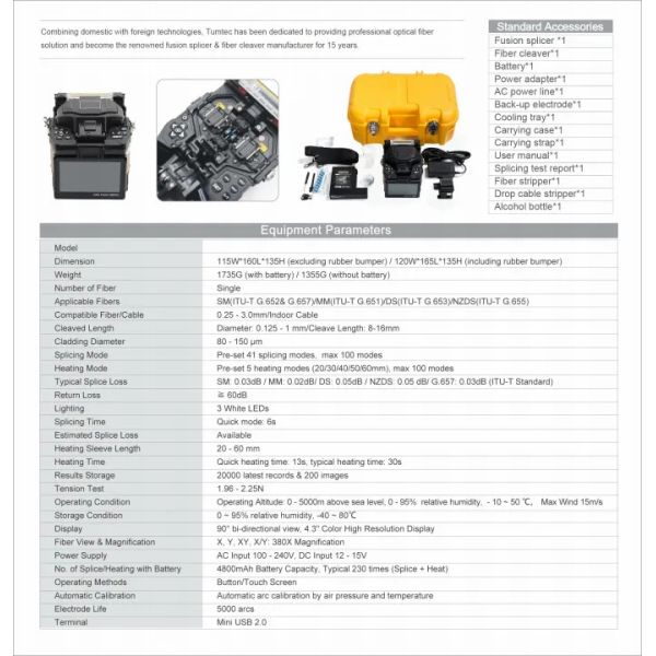 Cladding Alignment Fusion Splicer Automatic Intelligent FTTx Active 60mm
