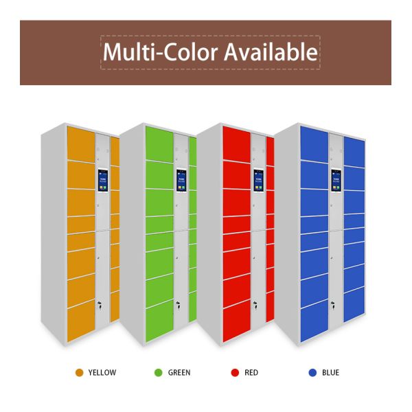 Community Smart Electronic Lock Parcel Delivery Locker Cold Rolled Steel Durable Waterproof Design 14 Compartments Self-Service