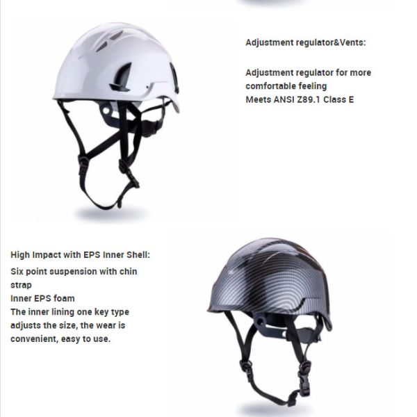 ABS/PC Safety Helmet with 6 Point Suspension and Adjustable Ratchet for Construction and Petroleum