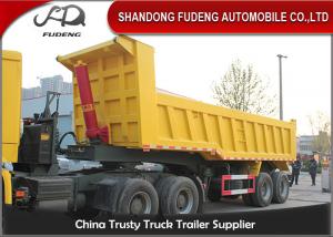 High Strength Steel End Dump Truck With BPW Axle / 30 Tons Semi Trailer Dump Truck