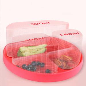 Buy cheap Red Silicone Childrens Plates Unbreakable Silicone Suction Divided Plate product