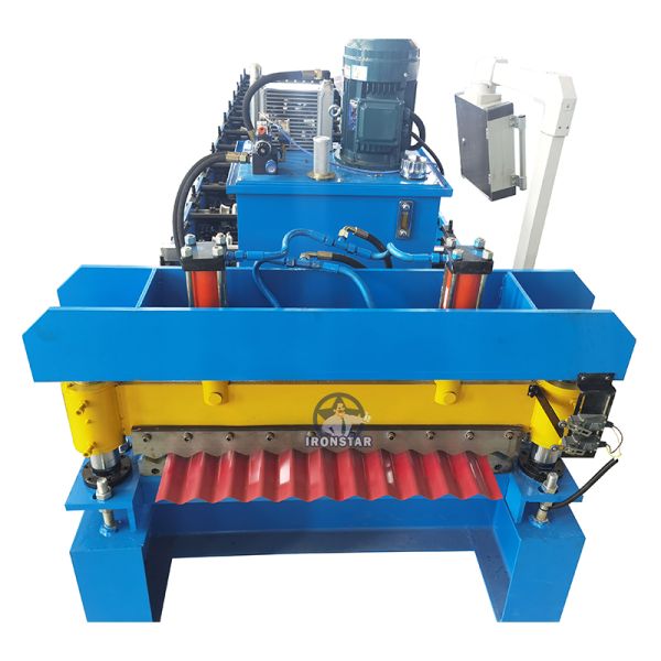 “Power Saving Automatic 836mm PPGI Corrugated Roof Roll Forming Machine Metal Wave Roof Sheet Making Machine PLC Control Power Saving 836mm Corrugated
