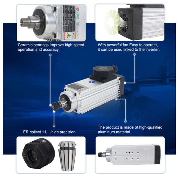 220v/380v Voltage Fan Cooling Air Cooled Spindle Motor for CNC Woodworking Engraving
