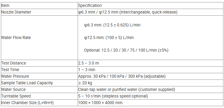 IPX5/6 Rainwater Simulation Waterproof Test Chamber Rainfall Simulator Ainwater Spray Test Chamber