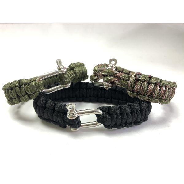 Thin Wrist Flint Starters , Adjustable SOS LED Camping Survival Bracelet