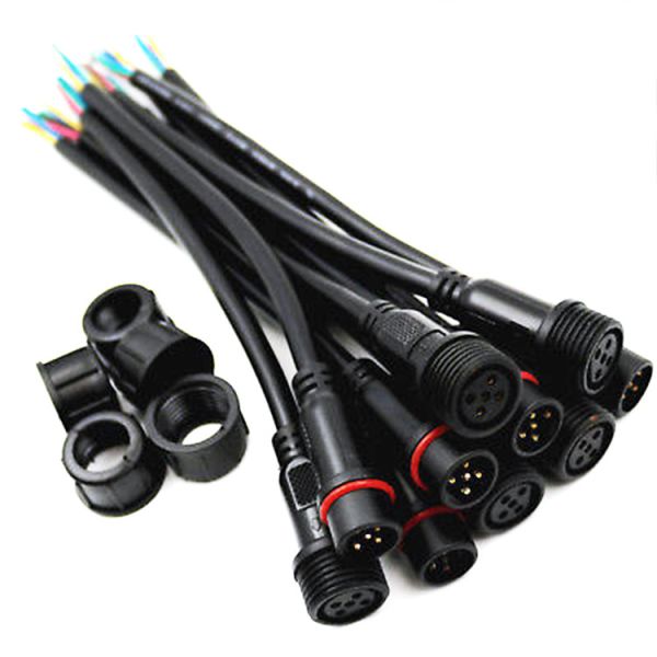 Waterproof Electrical Custom Cable Assemblies 3P 4P 5P IP68 M12 LED