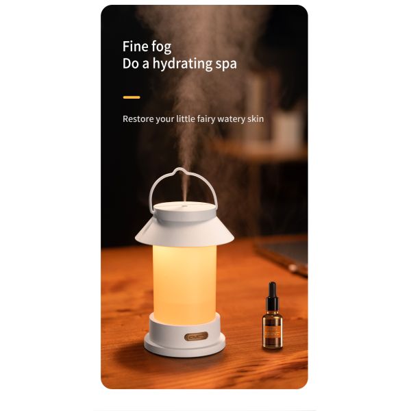 400ml USB Wireless Creative Design Portable Camping Lantern Shape Diffuser Hanging Type Outdoor Cool Mist Humidifier