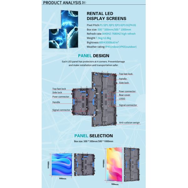 P3.91 High Brightness LED Display Screen with SDK Function for Outdoor Rental LED Video Wall