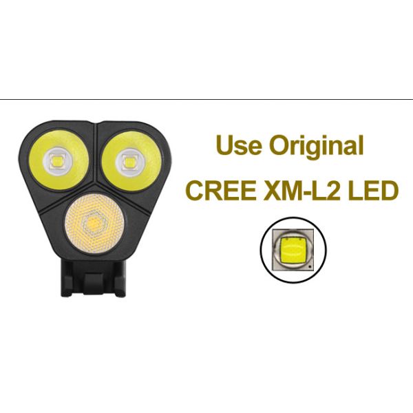 Multiple Lighting Modes 3000 Lumens Bike Front Light With Go Pro Adapter