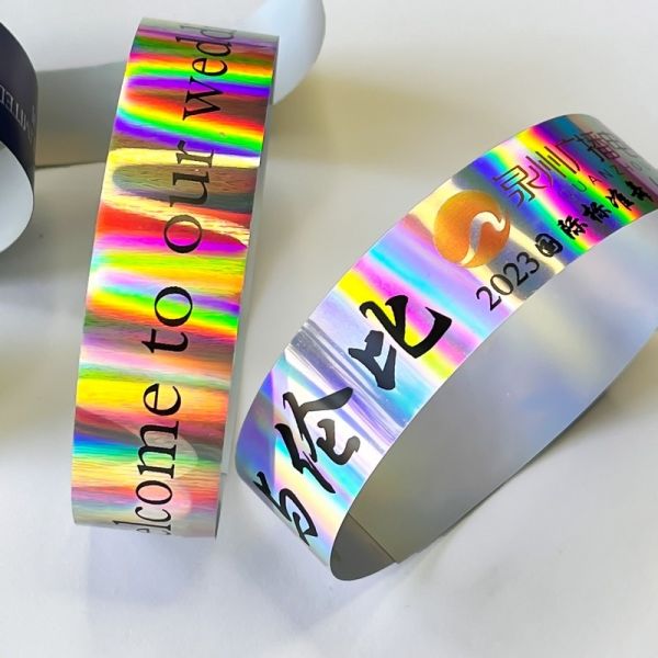 Personalized Plastic Wristbands Holographic Design for Party Event and Concert Suitable for Adults and Kids