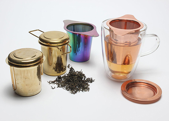 Food Grade Mirror Polishing Metal Loose Tea Infuser Double Handles