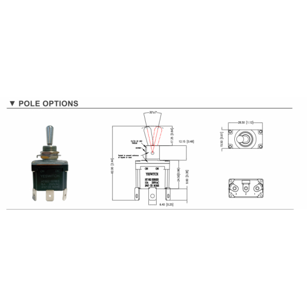 SPST DPDT Industrial Vehicle Toggle Switch High Temperature Using in Mining equipment