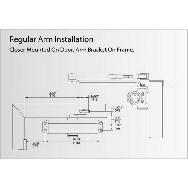 Light Duty Automatic Hydraulic Door Closer With Hold Open Opening Angle 120 Degree