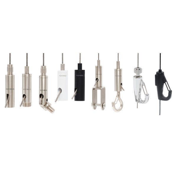 Customized Lighting Fixtures Cable Suspension Kit Lights Adjustable Cable Gripper Steel Wire Ceiling Hanging Kit