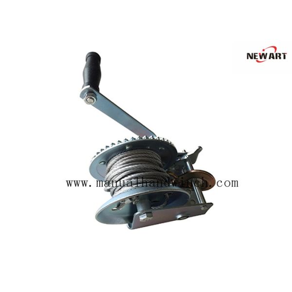 600lbs Portable Manual Hand Winch ,Cable Winches A3 Steel With Two Way Ratchet